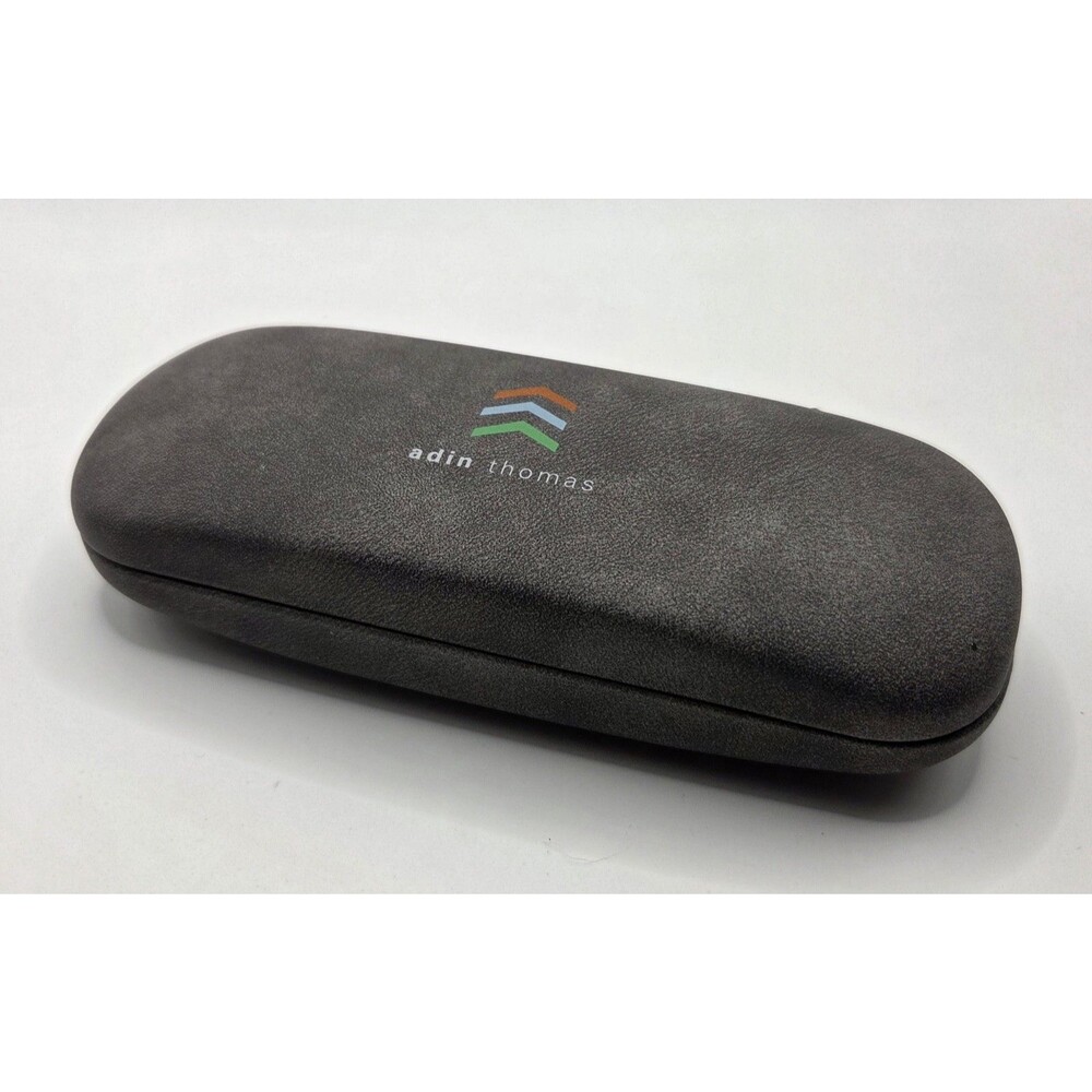 Adin Thomas Europa Eyeglasses Faux Suede Clam Shell Case Storage Gray